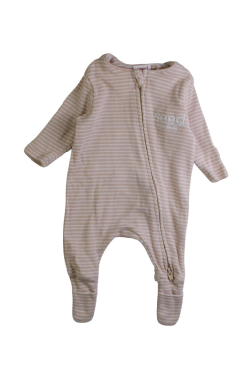 A Beige Onesies from Seed in size Newborn for boy. (Front View)