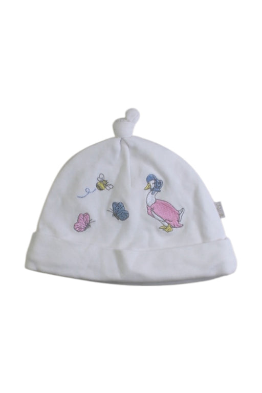A White Beanies from Jojo Maman Bébé in size 6-12M for girl. (Front View)