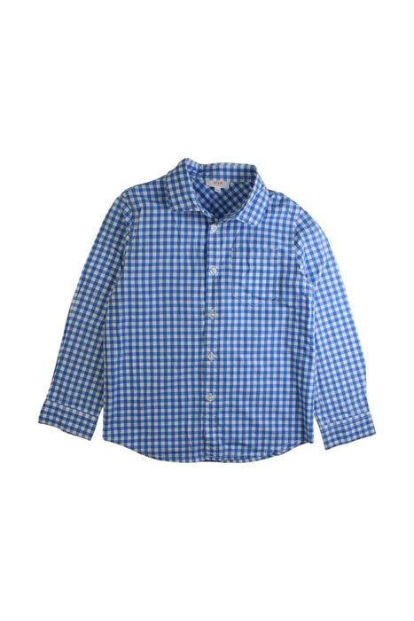 A Blue Long Sleeve Shirts from Seed in size 5T for boy. (Front View)