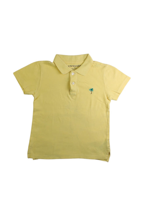 A Yellow Short Sleeve Polos from Crewcuts in size 4T for boy. (Front View)