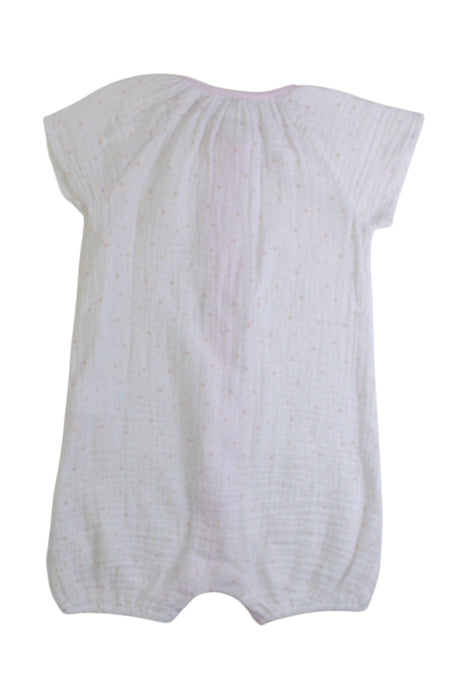 A Pink Short Sleeve Rompers from The Little White Company in size 6-12M for girl. (Back View)