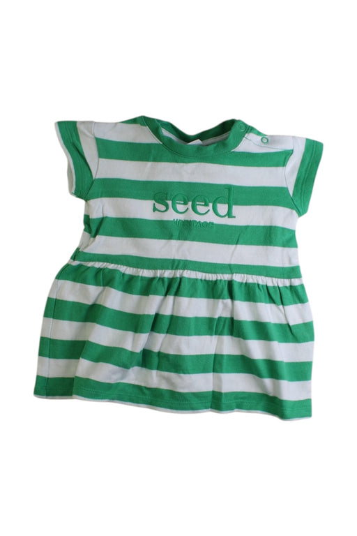 A Green Short Sleeve Dresses from Seed in size 3-6M for girl. (Front View)