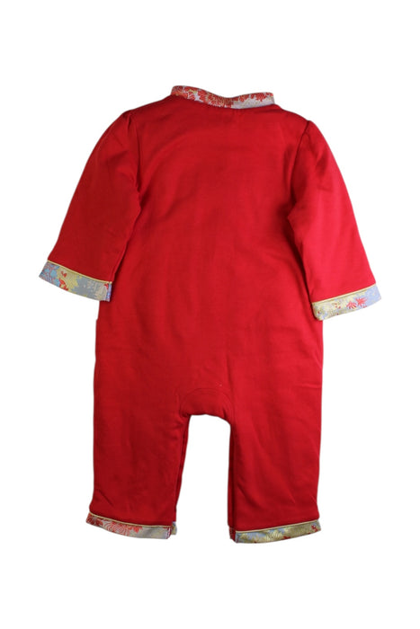 A Red Long Sleeve Jumpsuits from Mides in size 6-12M for girl. (Back View)