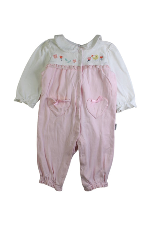 A Pink Long Sleeve Jumpsuits from Mides in size 6-12M for girl. (Front View)