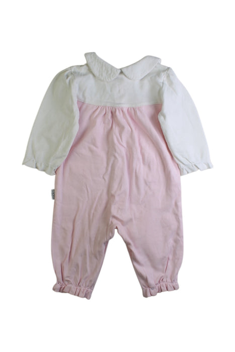 A Pink Long Sleeve Jumpsuits from Mides in size 6-12M for girl. (Back View)