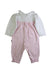A Pink Long Sleeve Jumpsuits from Mides in size 6-12M for girl. (Back View)