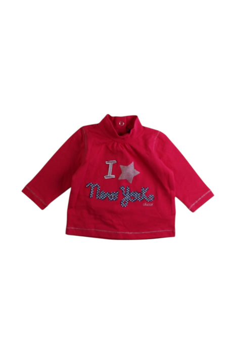A Red Long Sleeve Tops from Chicco in size 0-3M for girl. (Front View)