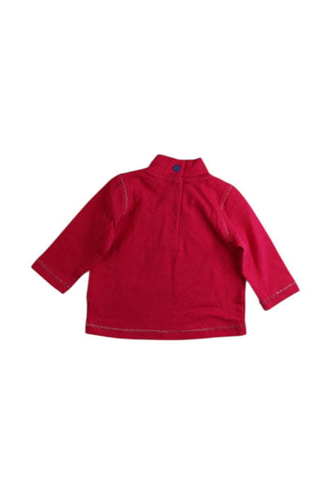 A Red Long Sleeve Tops from Chicco in size 0-3M for girl. (Back View)