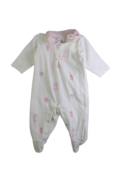 A White Onesies from Chickeeduck in size 0-3M for girl. (Front View)