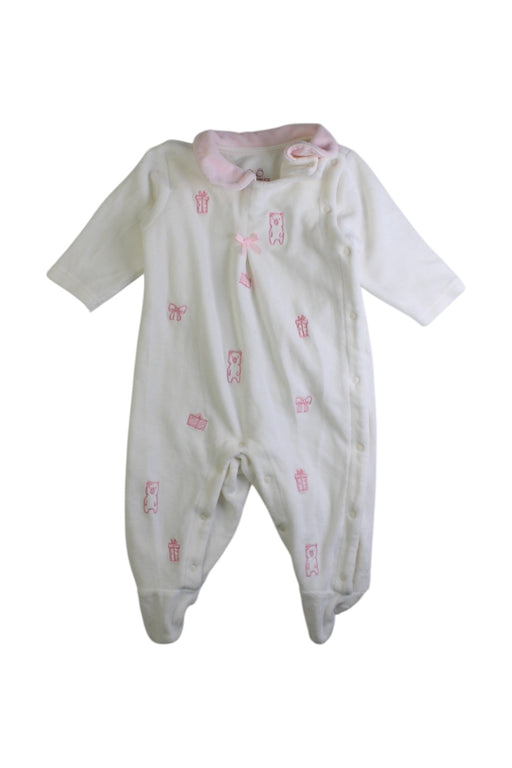 A White Onesies from Chickeeduck in size 0-3M for girl. (Front View)