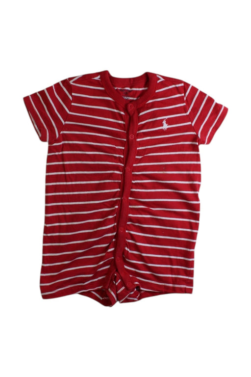 A Red Short Sleeve Rompers from Ralph Lauren in size 3-6M for neutral. (Front View)
