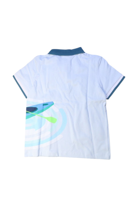 A White Short Sleeve Polos from Jacadi in size 6T for boy. (Back View)