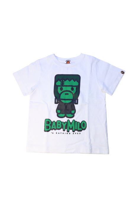 A White Short Sleeve T Shirts from Bape by A Bathing Ape in size 4T for boy. (Front View)