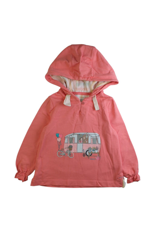 A Pink Hooded Sweatshirts from Nanos in size 5T for girl. (Front View)