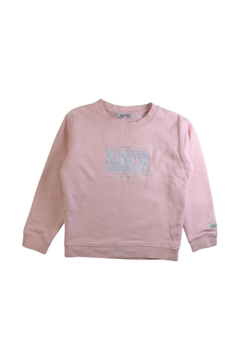 A Pink Crewneck Sweatshirts from Marithé & Francois Girbaud in size 5T for girl. (Front View)