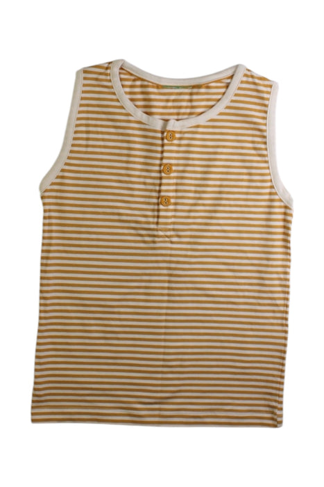 A Beige Sleeveless Tops from Little Green Radicals in size 5T for girl. (Front View)
