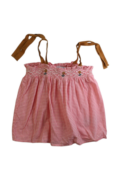 A Pink Sleeveless Tops from Emile et Ida in size 6T for girl. (Front View)