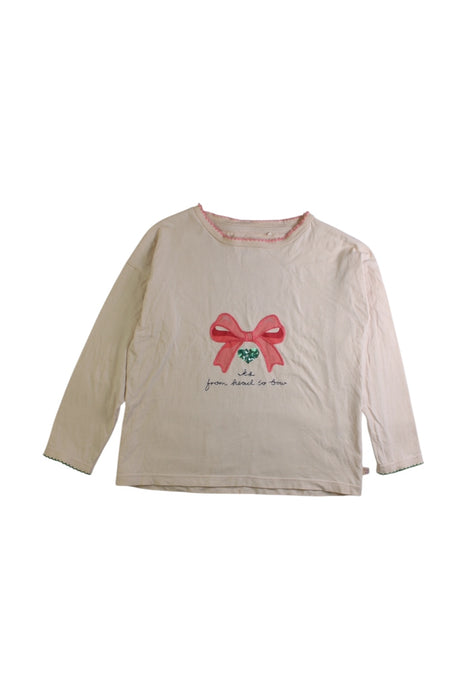 A Beige Long Sleeve Tops from Konges Sløjd in size 4T for girl. (Front View)