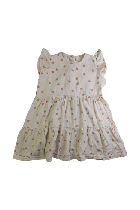 A White Sleeveless Dresses from Quincy Mae in size 4T for girl. (Front View)