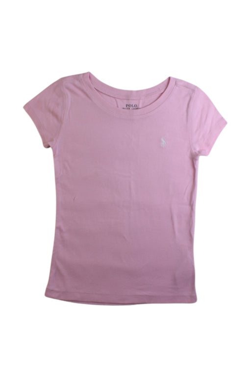 A Pink Short Sleeve T Shirts from Polo Ralph Lauren in size 6T for girl. (Front View)