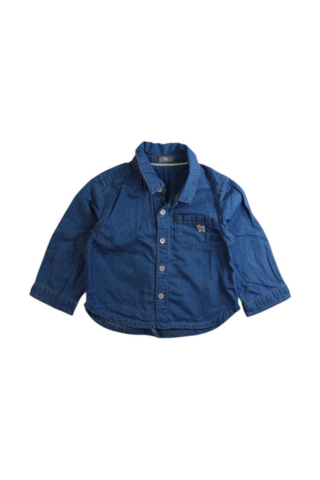 A Blue Long Sleeve Polos from Blue Dog Baby in size 12-18M for boy. (Front View)