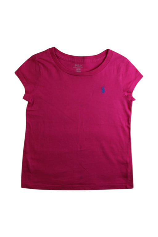 A Pink Short Sleeve T Shirts from Polo Ralph Lauren in size 4T for girl. (Front View)