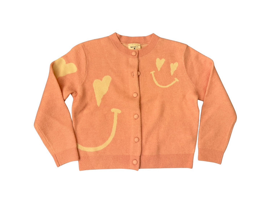 A Pink Cardigans from little Mo & Co. in size 10Y for girl. (Front View)