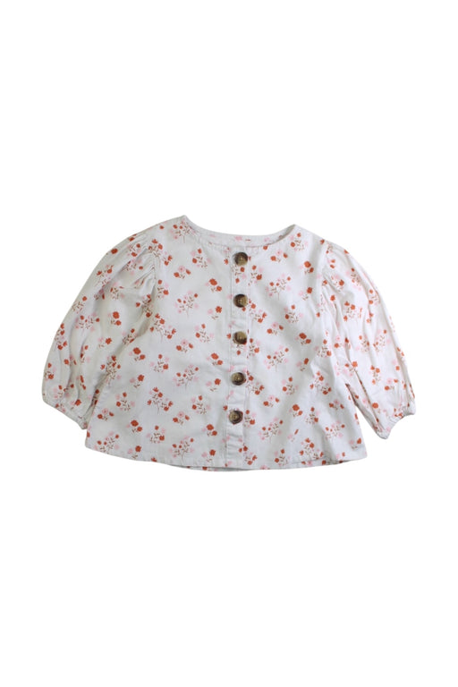 A White Long Sleeve Tops from Seed in size 5T for girl. (Front View)