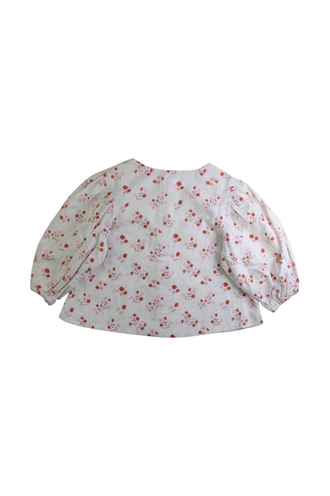 A White Long Sleeve Tops from Seed in size 5T for girl. (Back View)