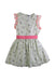 A Green Sleeveless Dresses from Petit Bateau in size 4T for girl. (Front View)