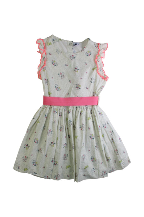 A Green Sleeveless Dresses from Petit Bateau in size 4T for girl. (Front View)