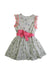 A Green Sleeveless Dresses from Petit Bateau in size 4T for girl. (Back View)