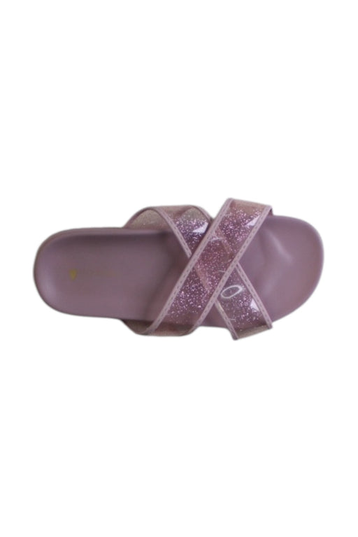 A Pink Sandals from Crewcuts in size 7Y for girl. (Front View)
