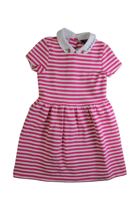 A Pink Short Sleeve Dresses from Polo Ralph Lauren in size 6T for girl. (Front View)