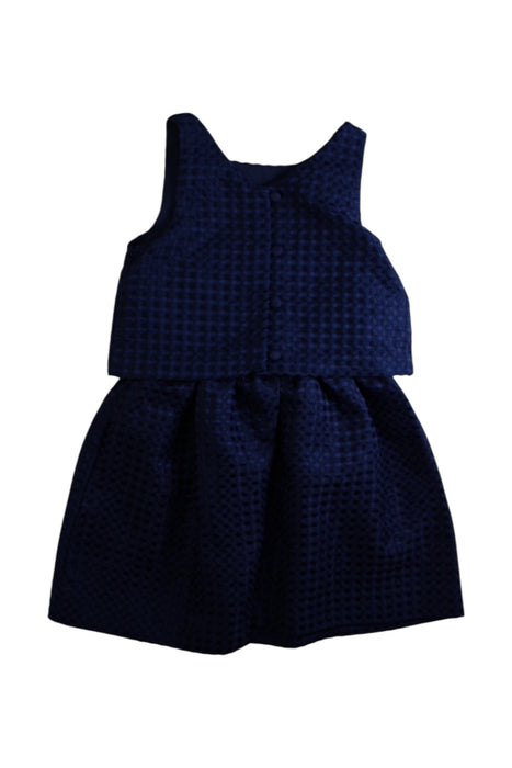 A Navy Sleeveless Dresses from Polo Ralph Lauren in size 5T for girl. (Back View)