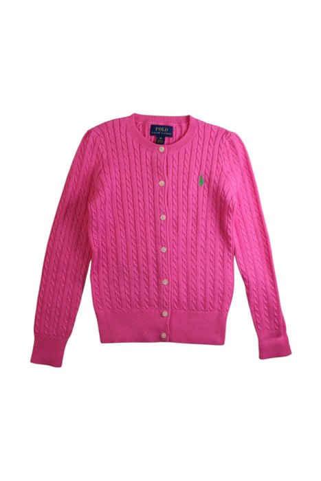 A Pink Cardigans from Polo Ralph Lauren in size 6T for girl. (Front View)
