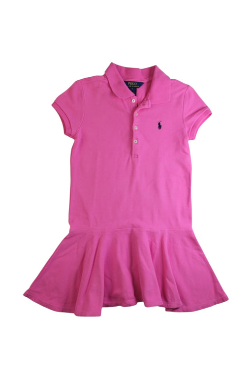 A Pink Short Sleeve Dresses from Polo Ralph Lauren in size 6T for girl. (Front View)