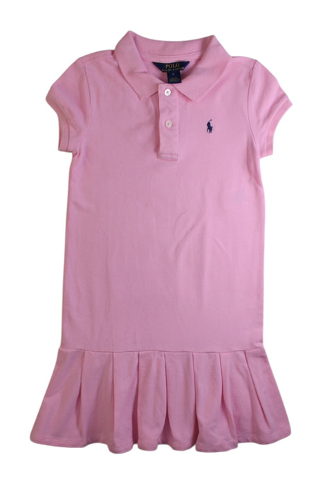 A Pink Short Sleeve Dresses from Polo Ralph Lauren in size 6T for girl. (Front View)