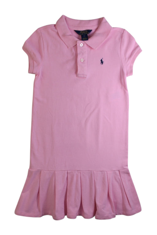 A Pink Short Sleeve Dresses from Polo Ralph Lauren in size 6T for girl. (Front View)