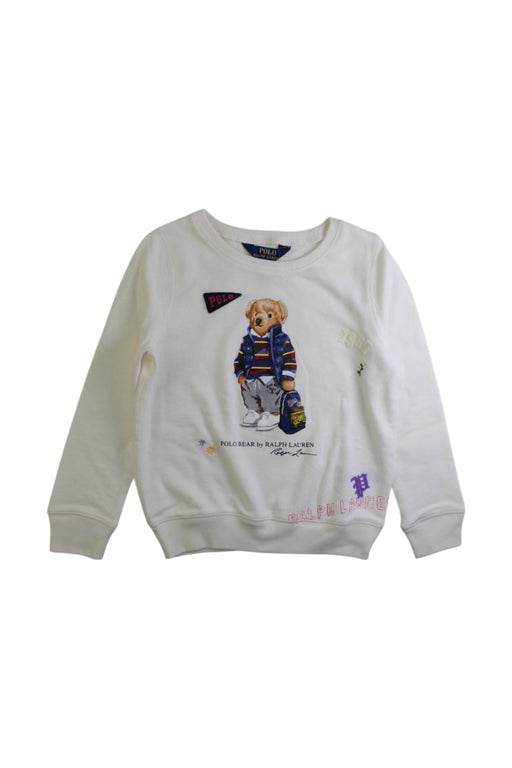 A White Crewneck Sweatshirts from Polo Ralph Lauren in size 6T for girl. (Front View)