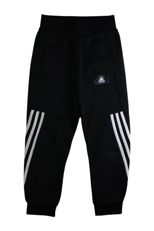 A Black Sweatpants from Adidas in size 7Y for boy. (Front View)