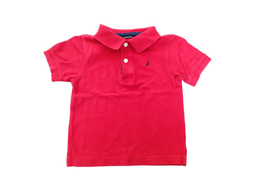 A Red Short Sleeve Polos from Nautica in size 3T for boy. (Front View)