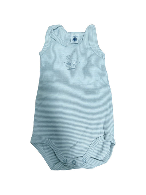 A Grey Sleeveless Bodysuits from Petit Bateau in size 6-12M for neutral. (Front View)