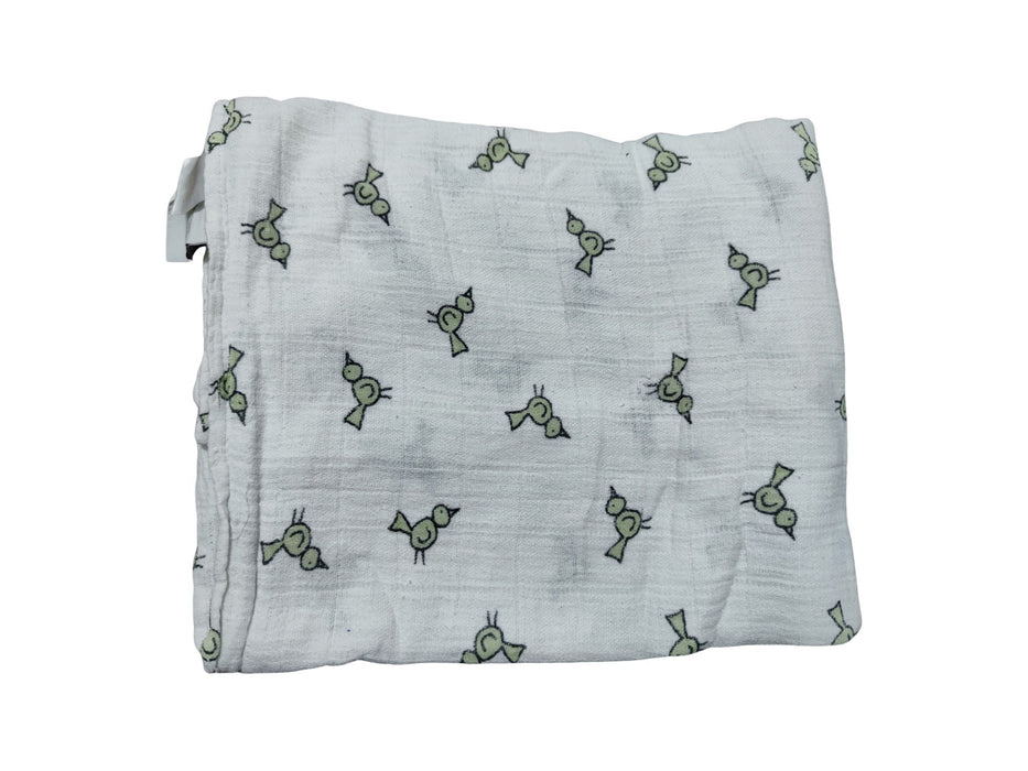 A White Swaddles from Aden & Anais in size O/S for neutral. (Front View)