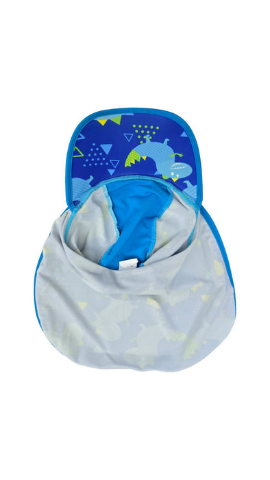 A Blue Sun Hats from TYR in size 12-18M for neutral. (Back View)
