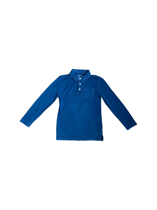 A Blue Long Sleeve Polos from Crewcuts in size 5T for boy. (Front View)