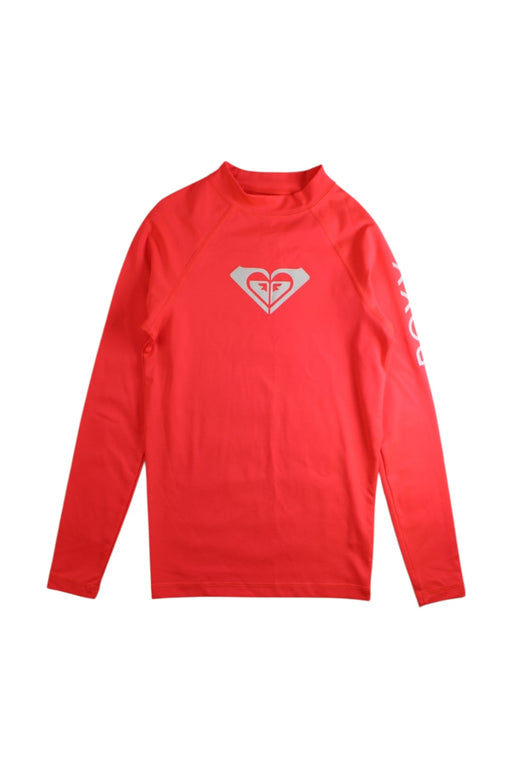 A Red Rash Guards from Roxy in size 12Y for girl. (Front View)