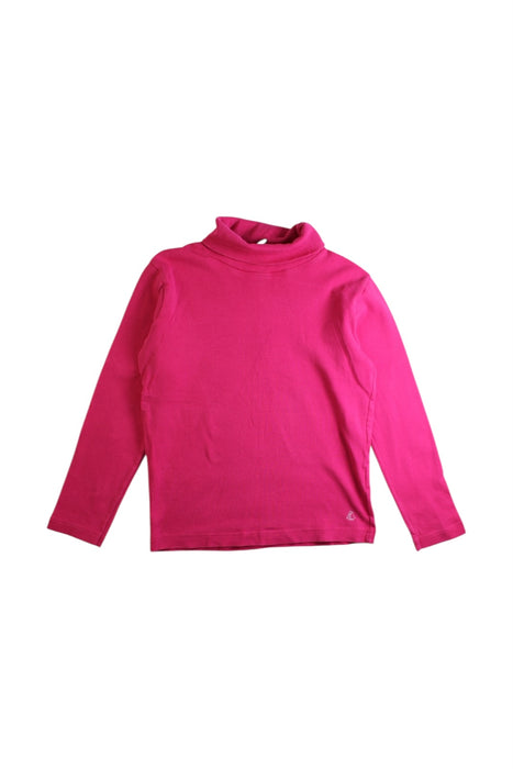 A Pink Long Sleeve T Shirts from Petit Bateau in size 6T for girl. (Front View)