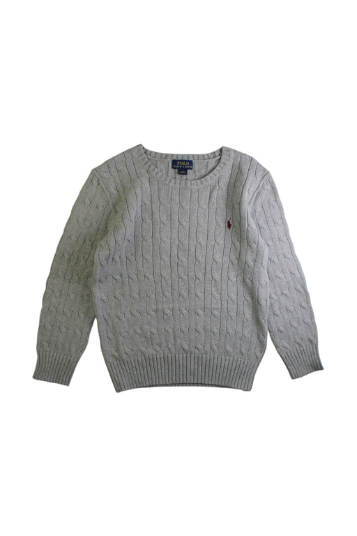 A Grey Knit Sweaters from Polo Ralph Lauren in size 7Y for boy. (Front View)
