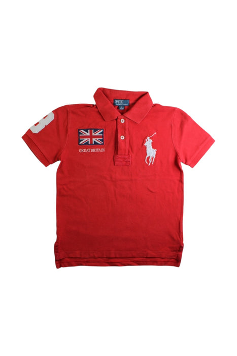 A Red Short Sleeve Polos from Polo Ralph Lauren in size 6T for boy. (Front View)